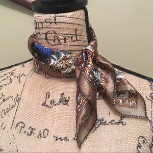 Roses Vintage Silk Scarf or Neckerchief